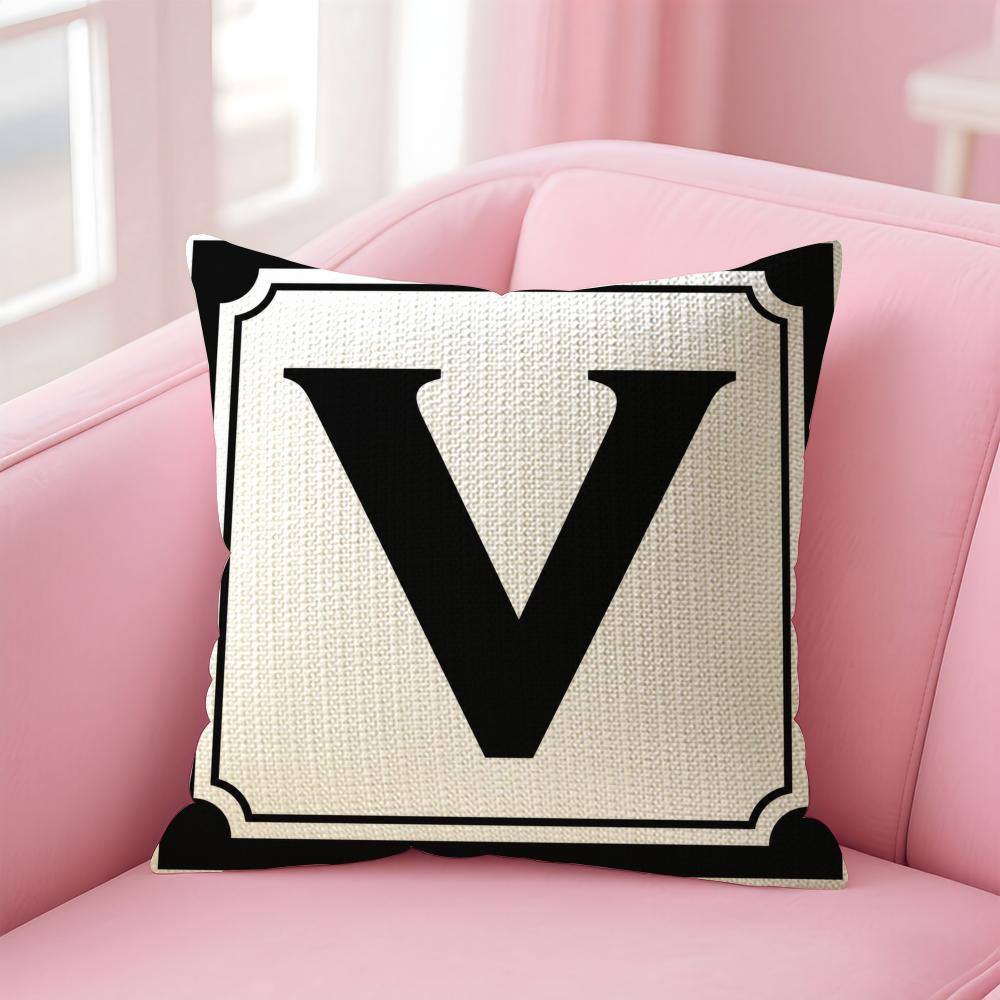LOVE Simplified English Alphabet Cushion Cover Natural Linen Organic Fabric DoubleSided Printing Sofa Home Decor Pillow Case
