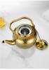 Bobo Pot Hammered Stainless Steel Teapot with Strainer - Vintage Middle Eastern Spherical Design for Restaurant and Home Use