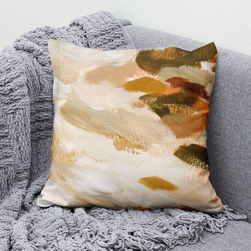 Niche Earth Color Simple Pillow B&B Sofa Back Cushion High-end Pillow Cover Double-sided Printing