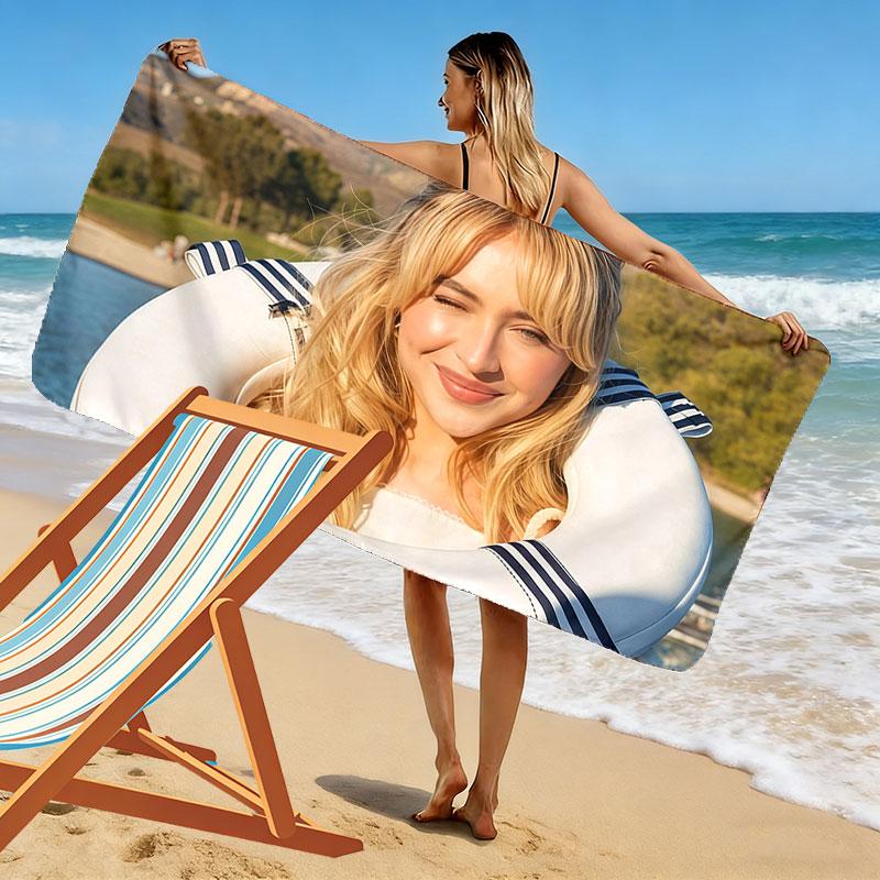 Sabrina Print Beach Towel, Large Soft Quick Dry Towel for Beach Camping Swimming