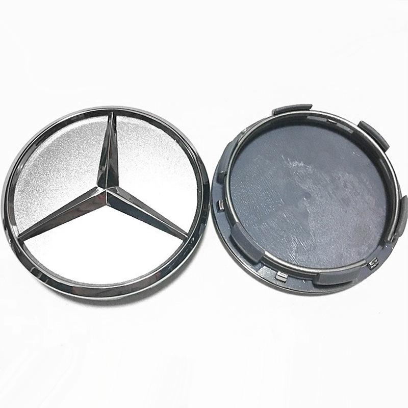 Mercedes 60mm Wielnaafdop Embleem - Zwart