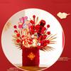 Creative New Year Lucky Decoration Chinese Style Handmade Blessing Flower Bucket Best Blessing Fake Flower Bucket
