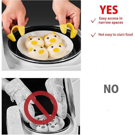 1 Pair Mini Silicone Finger Oven Mitts Heat Cold Dirty Hurt Resistant, Versatile Little Tool Such As Pot Holders, Finger Food Tongs, Coffee Filter