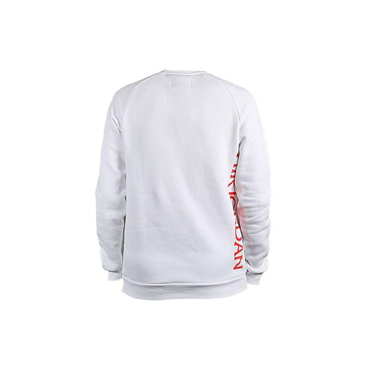 Jordan Logo Print Crew Neck Loose Casual Long Sleeve Sweatshirt Men Tops White BV6007-100