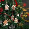DIY Christmas Party Supplies 24/36Pcs Gingerbread House Ornaments, Wooden Xmas Tree Decor with Rope, Hanging Decorations Ornaments for Holiday