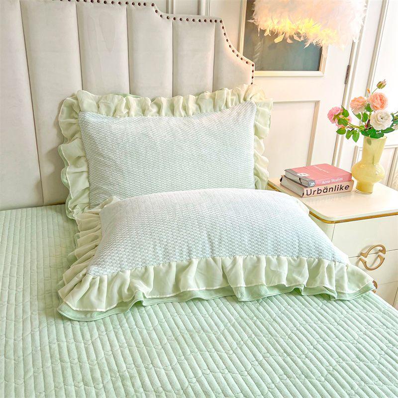 Winter Double-layer Lace Pillowcase Set 48X74 Pillow Core Cover Warm Carved Velvet Pillowcase Cover