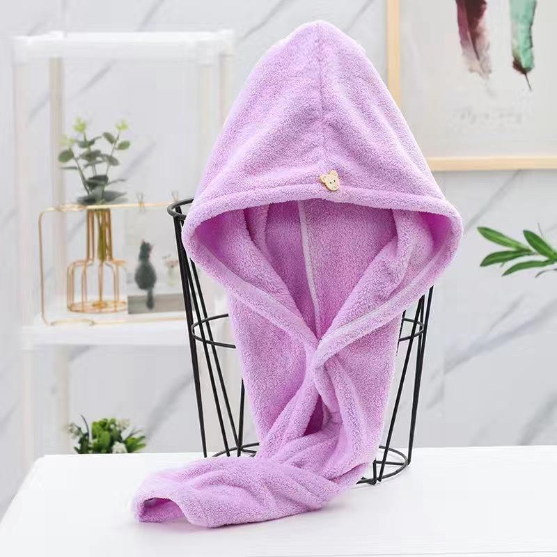 

Women Long Quick-Dry Hair Towel Softr Towels Shower Cap Towel Bath Hats for Women Dry Hair Cap Lady Turban Head Super Absorption фіолетовий