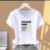 T-shirt imprimé tendance pour femme, coupe ample, col rond - Style décontracté d'été