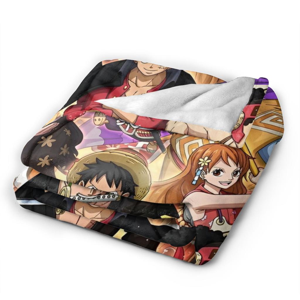 Luffy Anime  Fleece Throw Blankets Luffy  Blanket for Home Couch Super Soft Bedroom Quilt,