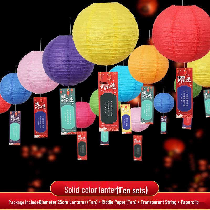 Chinese New Year Fu Character Paper Lantern - Spring Festival Atmosphere Decoration with Ancient Style Pendant