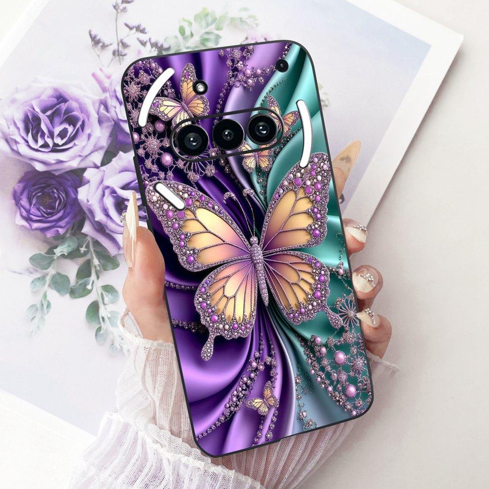 Luxury Flower Butterfly Bow Pattern Casing For Nothing Phone 3 3a Back Cover Clear Soft Silicone Phone Case For Nothing A059