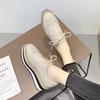 Autunno 2026 Scarpe Basse da Donna Stile Britannico Brogue Intagliate con Lacci Piattaforma