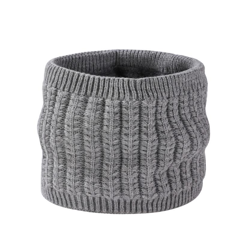 Men's scarf winter new velvet thermal pullover neck cover women's thickened knitted solid color scarf