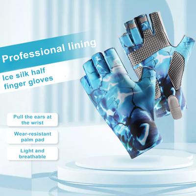 1Pair Sun Gloves UPF 50+ Fishing Gloves Fingerless UV Protection Breathable Swearproof Fishing