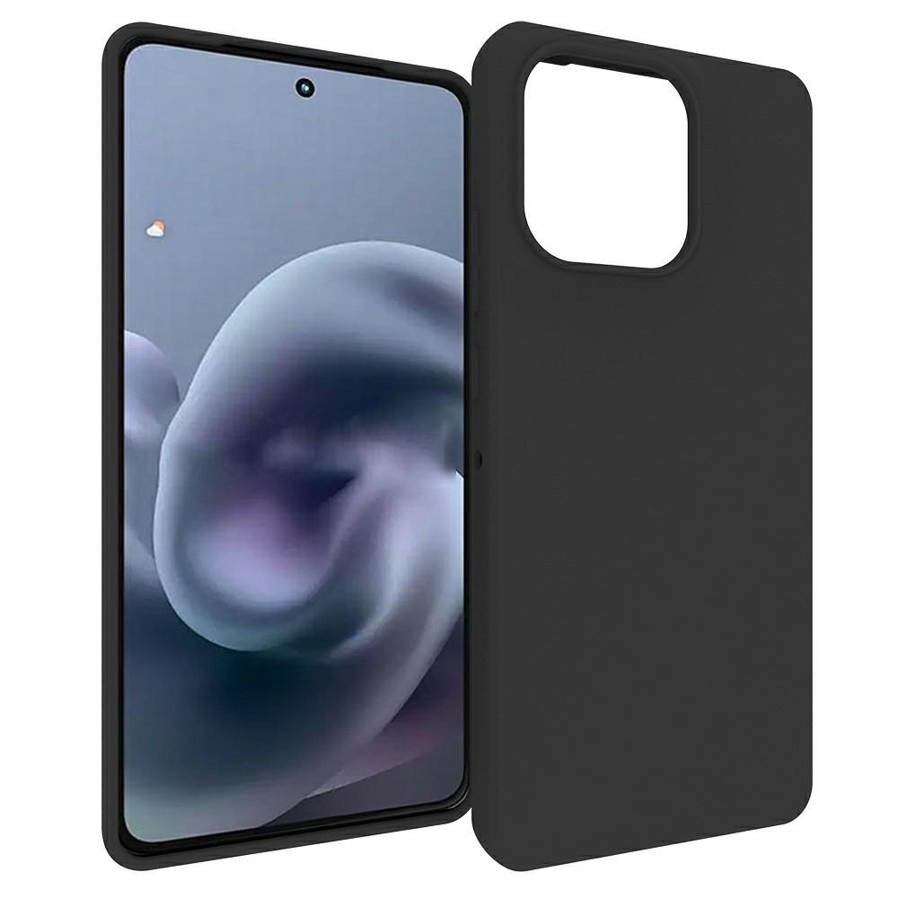 For Motorola Moto G86 Power 5G Case Soft Matte Back TPU Black Phone Cover (Large Cutout)