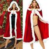 Cloak Hooded 60/90/100/120/150cm Christmas Cape Women Sexy Christmas Cosplay Costumes Santa Claus