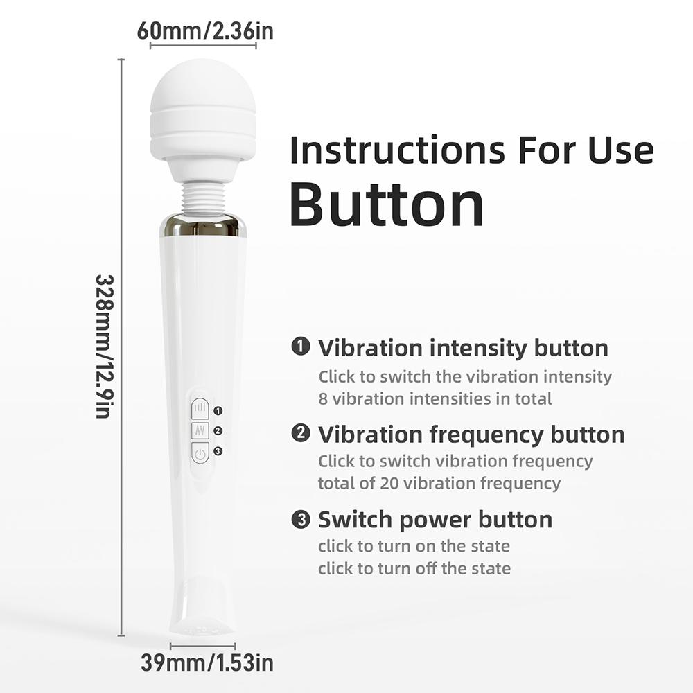 Leistungsstarker Zauberstab-Vibrator für Frauen, großes AV-Körpermassagegerät, G-Punkt-Klitorisstimulator, USB-Aufladung, Sexspielzeug für Erwachsene für Frauen