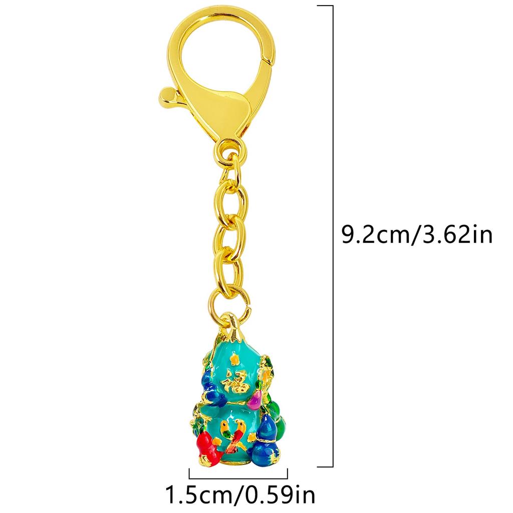 [YISHUI] Nine Gourd Keychain, Health and Longevity, Five Fortunes, Good Luck, Money Luck, Amulet, Lucky Charm, Portable, Fortune, Longevity, Joy,