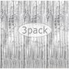 3Pack Valentines Day Party Backdrop Decorative Curtains Bachelorette Party Backdrop Metallic Foil Tinsel Fringe Curtain Christma
