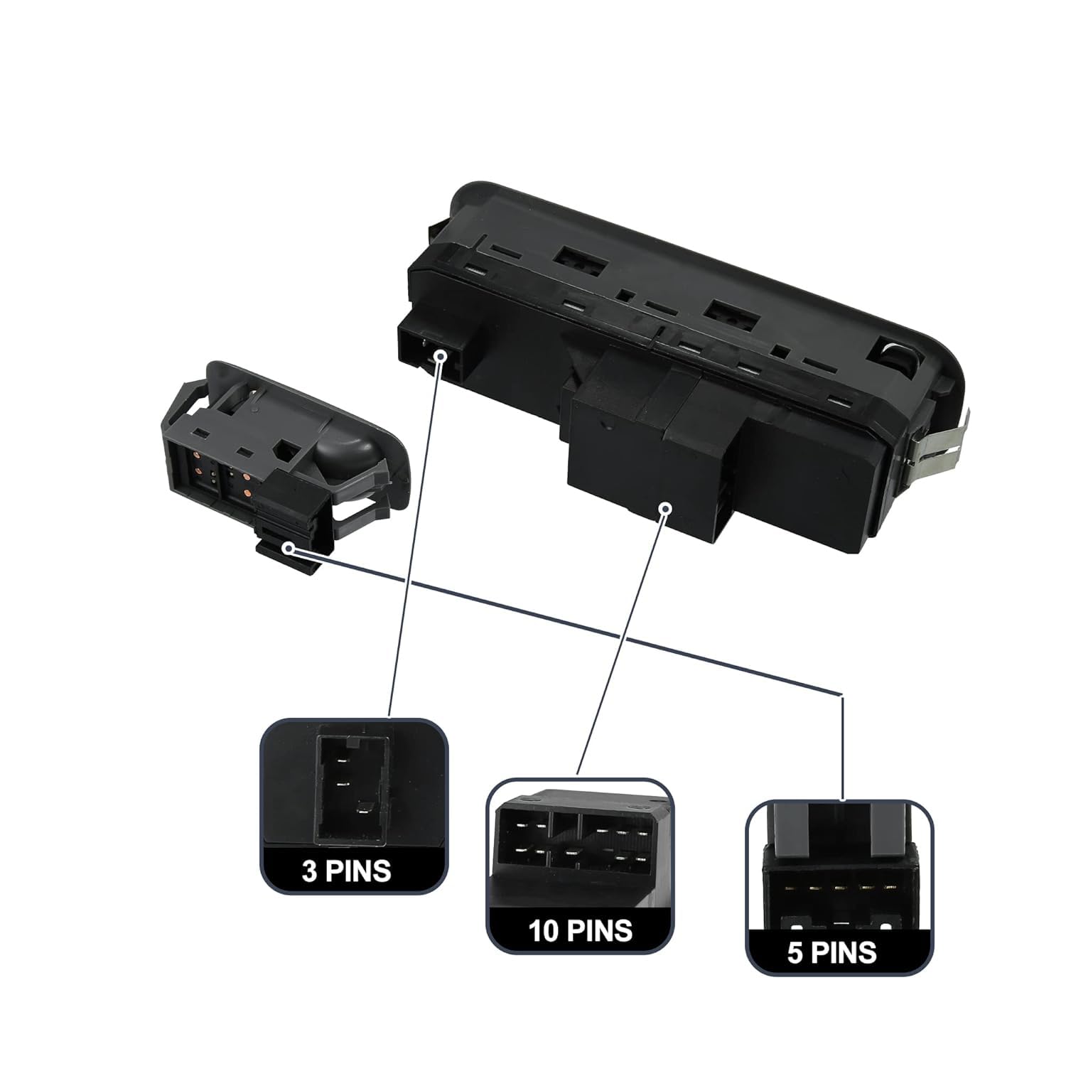 4Pcs Driver Side Master Power Window Switch Fit for Chevrolet Tracker 1999-2006 Replace# 37990-65D10-T01, 37995-75F00