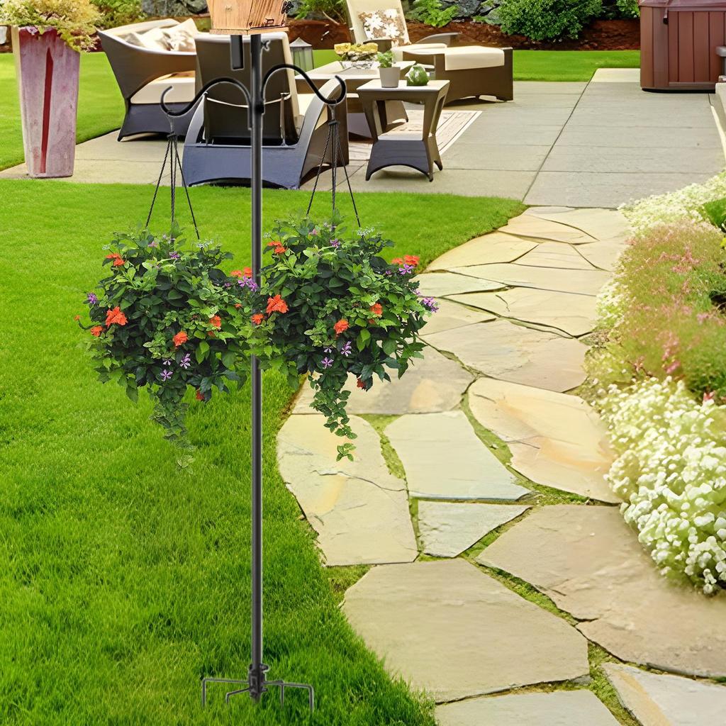 Bird Feeder Pole Heavy Duty Bird House Pole Mount Kit Adjustable Height Birdhouse Mounting Post Support Rod For Wind Chimes