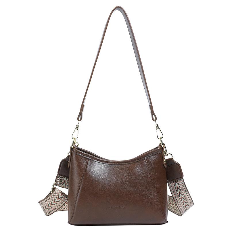 

Women s Retro PU Crossbody Bag - Large Capacity, Solid Color, Textured, Versatile for Commuting. 22*8*17cm кофейный