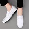 Men Classic Black and White Driving Shoes Comfortable Slip on Oxford Men Casual Shoes Leather Loafers Office Shoe Designer Shoes