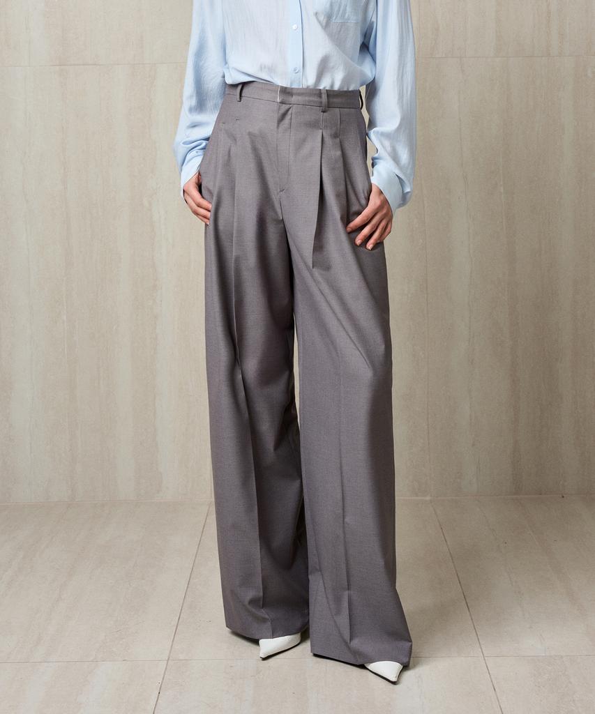 RE RHEE Pleated Wide Trousers Gray
