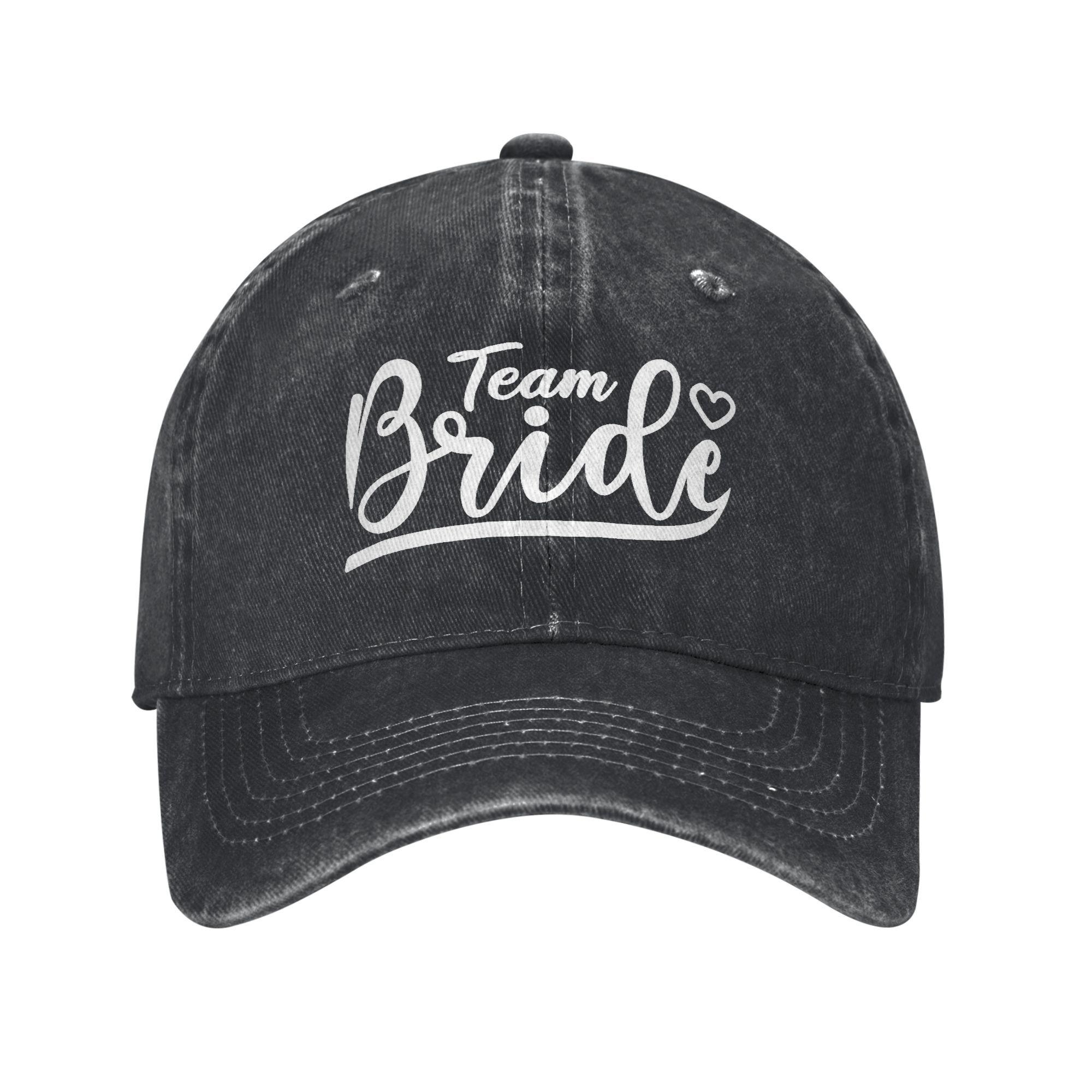 

Team Bride Birdal Party Wife to Be Baseball Caps Vintage Distressed Cotton Bachelorette Headwear Unisex Outdoor Adjustable Hat Adjustable чёрный