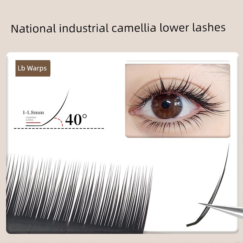 

Extensions with a Chinese Style Camellia Design, Ultra-Soft Single Strand, Multi-Strand Fox-Style, Thai-Style Eyelash Extensions for Professional Use 7mm Camellia Lower Eyelashes [lb Curl]