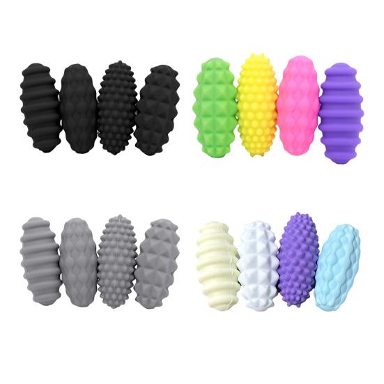 4Pcs Magnetic Decompression Toy Multi-Texture Sensory Stimulation Safe Silicone Material Portable Stress Relief Hand-Eye Coordination Toy