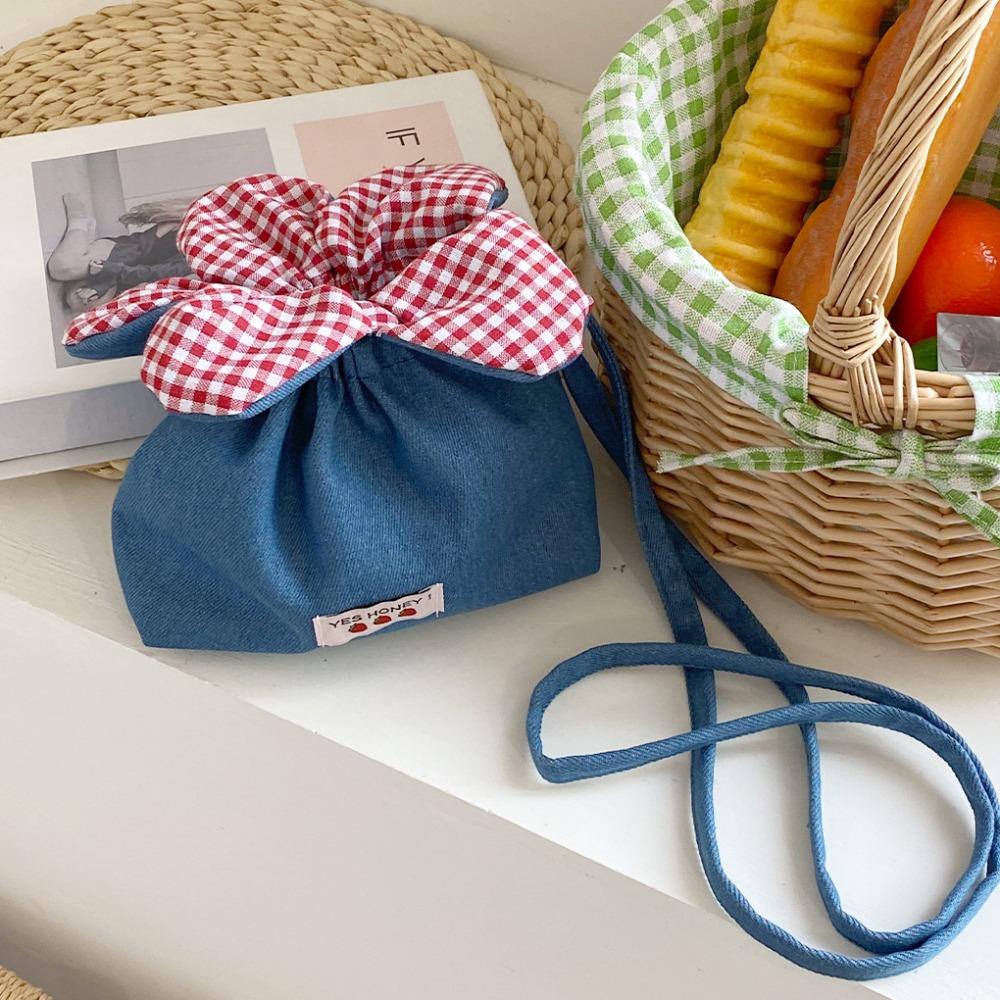 Bundle Pocket Flower Drawstring Bag Storage Bag Small Crossbody Bag Casual Flower Handbag  Women