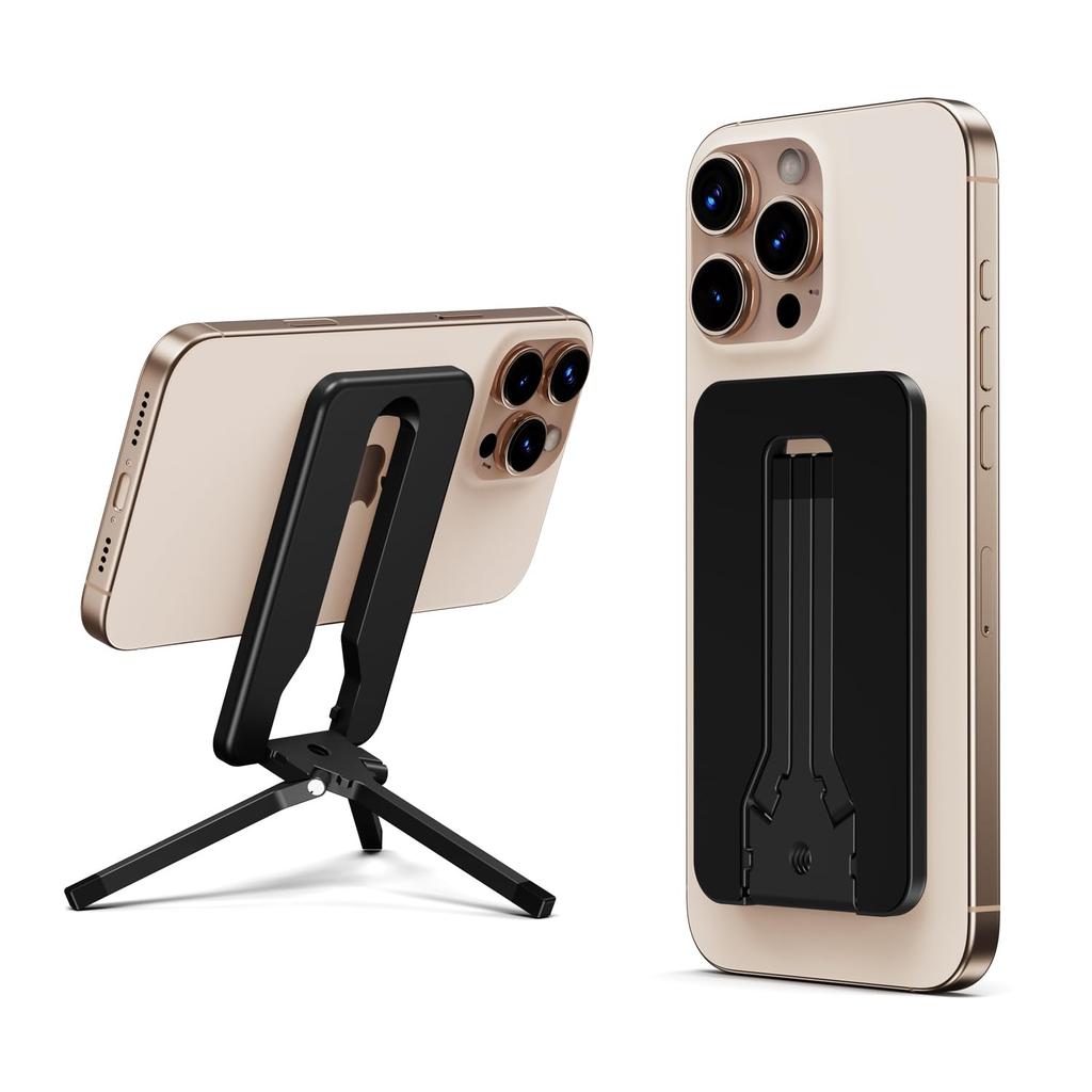 elitehood Magnetic Mini Tripod for Lightweight Metal Tripod with MagSafe Stand for Travel and Adjustable Compact Compatible with MagSafe Smartphone