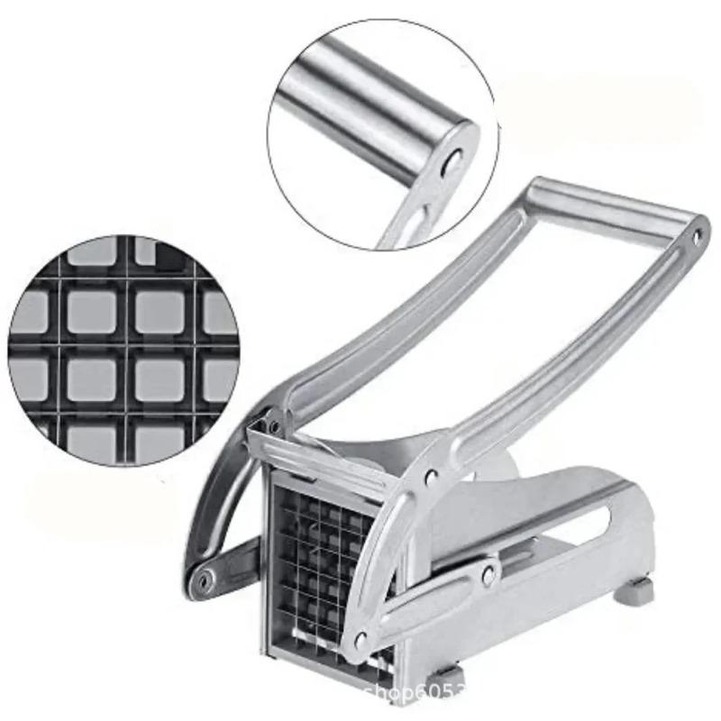Manual Stainless Steel French Fry Cutter Multi-Function Potato Vegetable Slicer for Home Kitchen Carrots Cucumbers Cooking Tool
