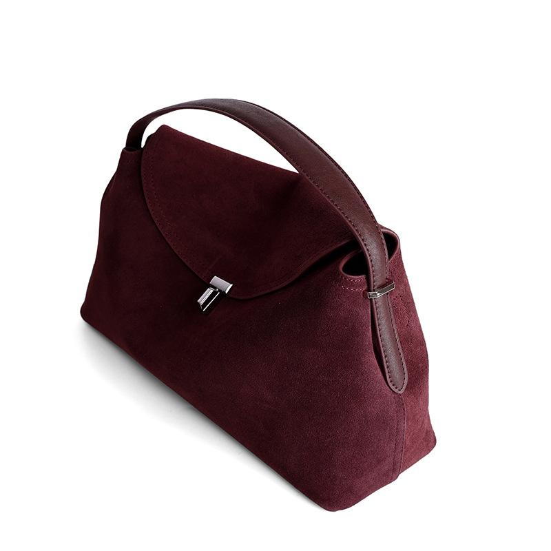 Nischen Design Winter Neu Große Kapazität Pendler Retro Vielseitig Wildleder Leder Einzelne Schulter Echtes Leder Handtasche Umhängetasche