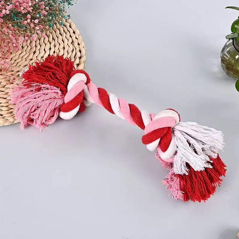 Durable Cotton Rope Dog Chew Toy with Double Knot for Teething - Available In Small, Medium, Large Sizes