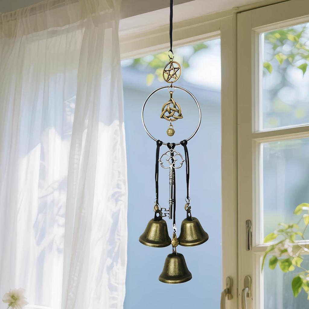 Witch Bells Wind Chimes Vintage Door Protection Ornament for Porch Wall Garden Home Decor Spiritual Gift for Women Girls Friends