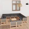 Day and Night - Day and Night Garden Furniture Set 13 Pieces and Cushions Solid Pine Wood