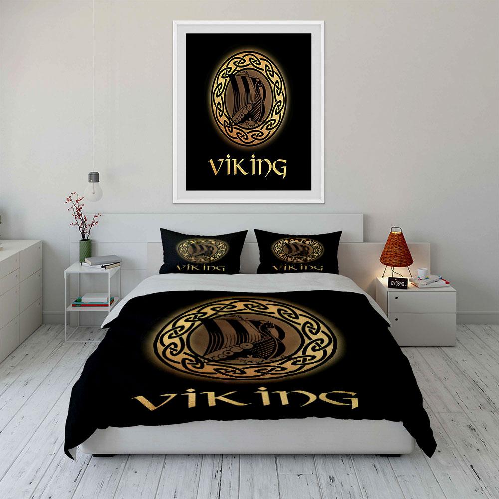 Viking Ship Pattern Bedding Set Bedding Duvet Cover Set Duvet Cover Pillowcases (1 * Duvet Cover 2 * Pillowcases, without duvet insert)