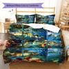 American Bass Fishing Pattern Bedding Quilt Set Quilt Cover Pillowcase Home Decoration Gift (1 * Duvet Cover + 2 * Pillowcase, Without Core)