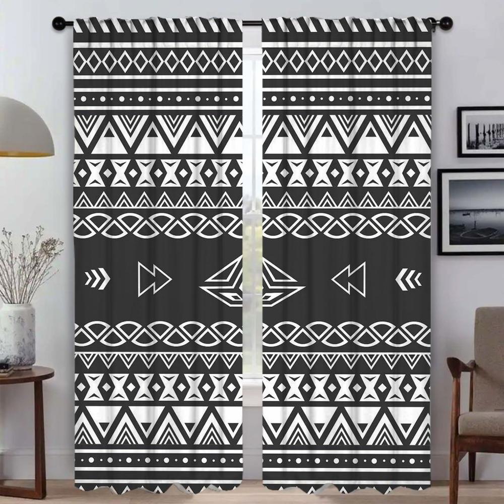 Aztec Curtains Child Room Shades Blackout Curtain for Room 2 Panel Tulle for Bedroom Partition Home Interior Curtains Living