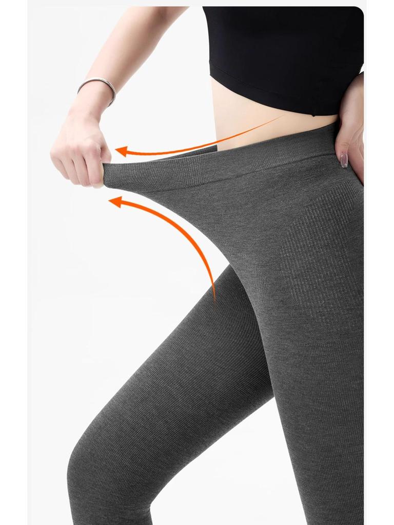 Damen Strumpfhose mit hohem Bund und vertikalen Streifen - Micro-Druck, schlankmachend und wärmend, perfekt für Frühling und Herbst.