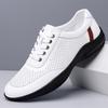 Summer New Men Fashionable Lightweight Casual Soft Soled Leather Shoes Brand Outdoor Men Hollow Breathable Lace Up Sports Shoes