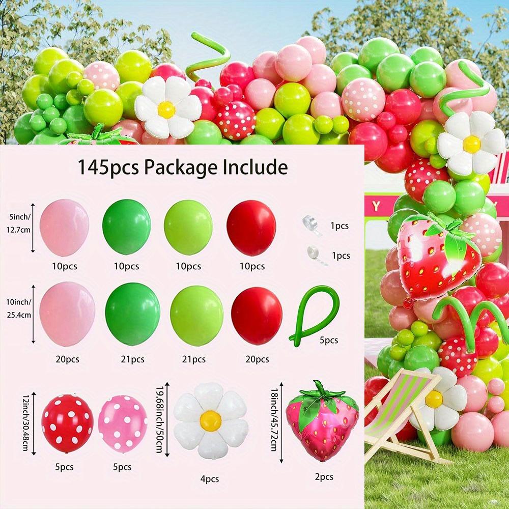 

145pcs Strawberry Balloon Garland Arch Kit, Suitable for Wedding, Birthday Party, Anniversary Indoor and Outdoor Decoration Other