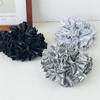Double-layer Laser Beam Waist Long Hair Ring with Embroidered Hydrangea Pleated Hair String - An Elegant Hair Accessory for The Head.