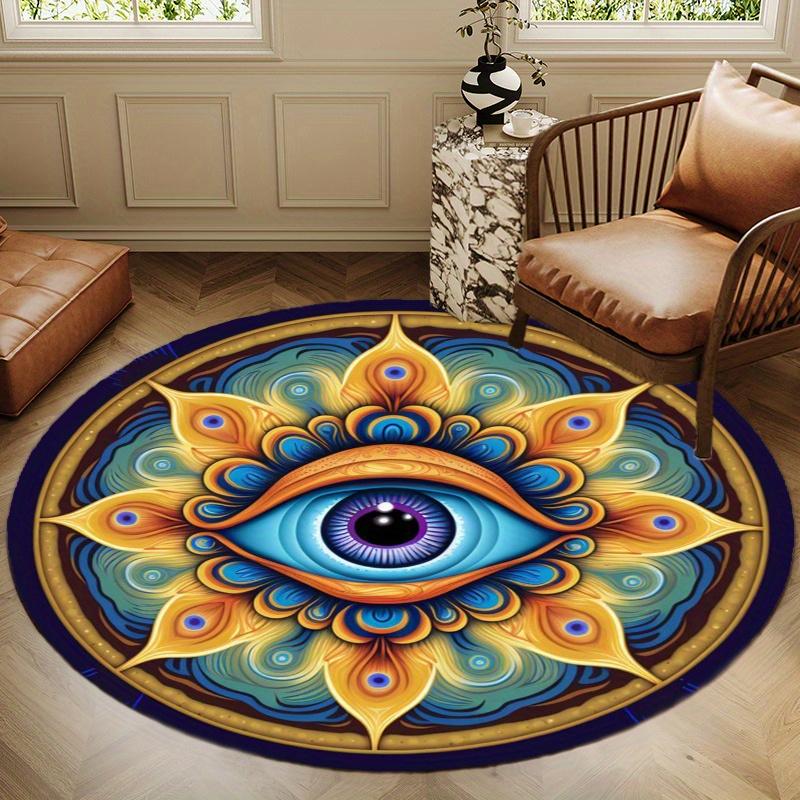 S Eye Of Evil Round Rug Nonslip Area Rug Office Chair Mat Carpet For Living Room Bedroom Home Decor