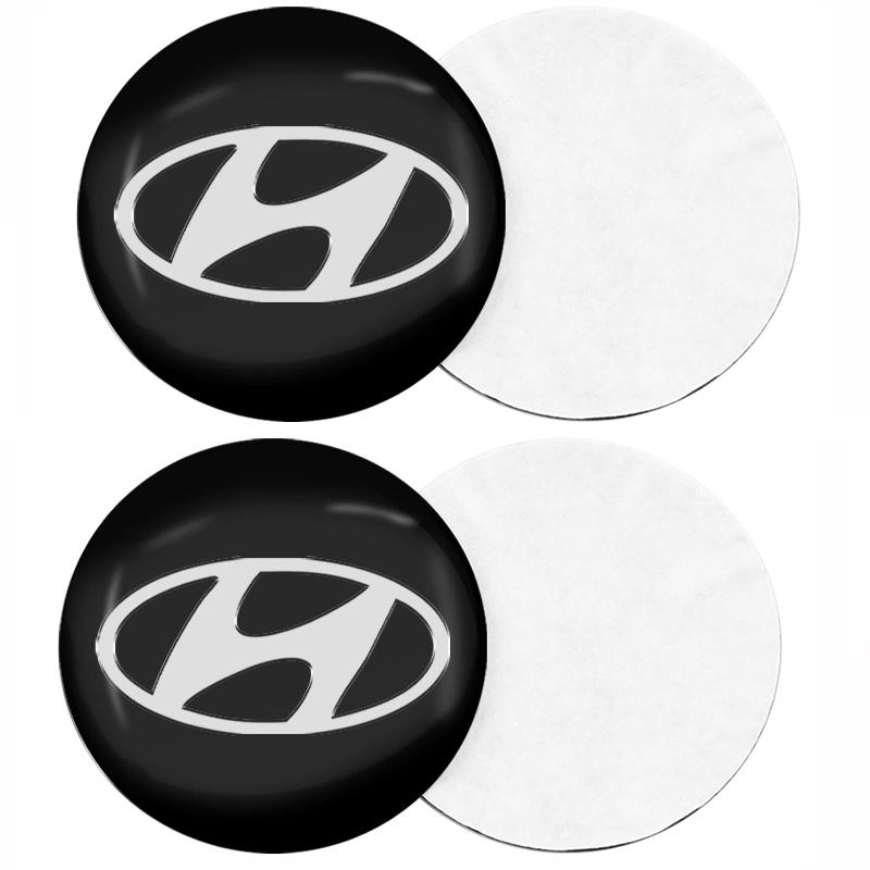 4pcs 56mm Aluminum Alloy Car Wheel Center Decal Hub Sticker For Hyundai Tucson Solaris I30 Creta Ix35 I40 Veloster Santafe