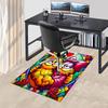 1 Stück Garfield & Odie Buntglas Stuhlmatte, Rutschfeste Teppichmatte für Bürostühle, Festliches Geschenk, Alle Jahreszeiten, Geeignet für Heimdekoration, Wohnzimmer, Bett