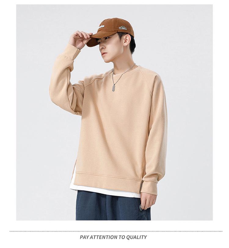 2025 Herbst/Winter Trendiger Schwerer Herren-Kapuzenpullover im Fake-Zweiteiler-Look - Lässig Locker Rundhals Langarm