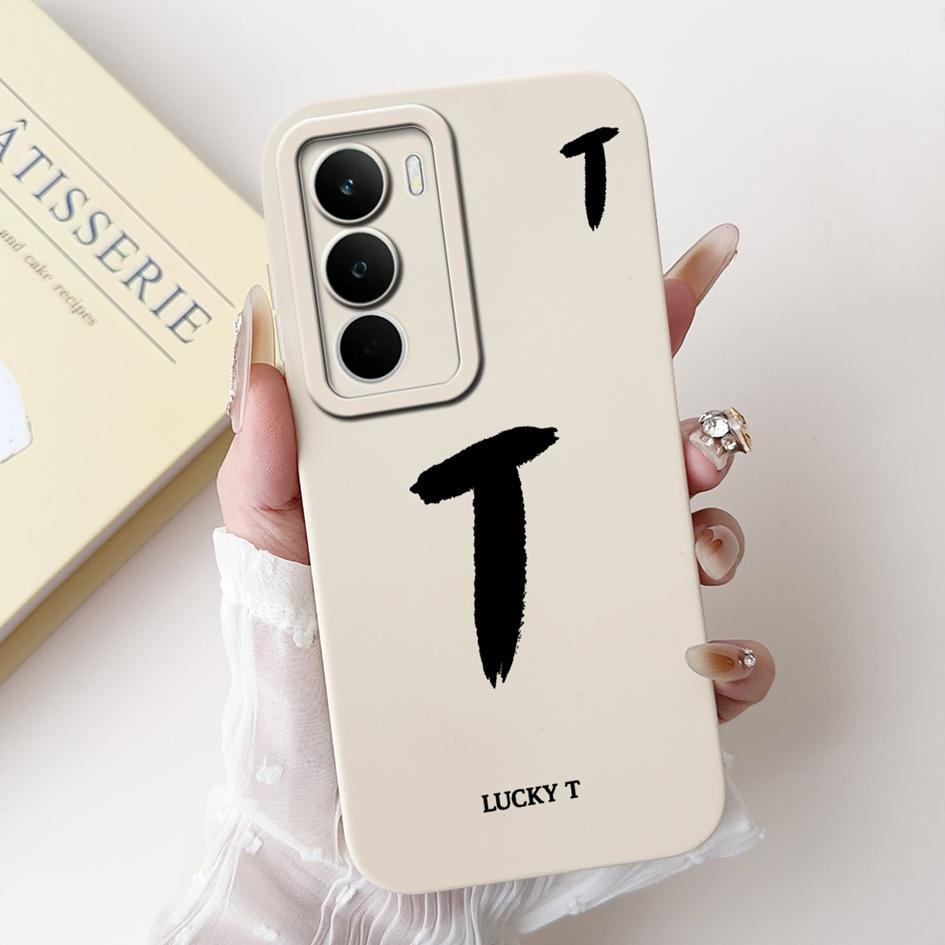 For Realme C71 2025 Case RMX5303 Cover Cute Lucky Initial Letters Soft Silicone Lens Protective Covers For RealmeC71 C 71 Bumper